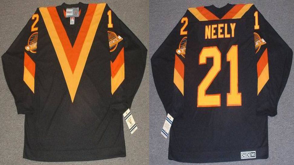 2019 Men Vancouver Canucks 21 Neely Black CCM NHL jerseys